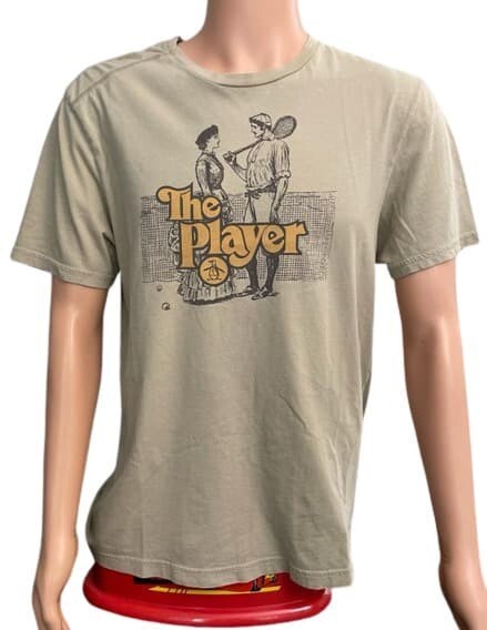 T-Shirt The Player  "XL" Beige Black Gold Mens Cotton Tee Top