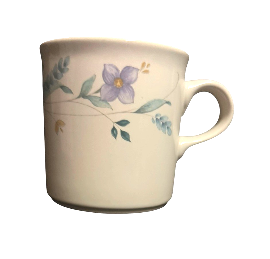 Pfaltzgraff April Coffee Mugs Cups Set of 5 Stoneware Floral Vintage USA