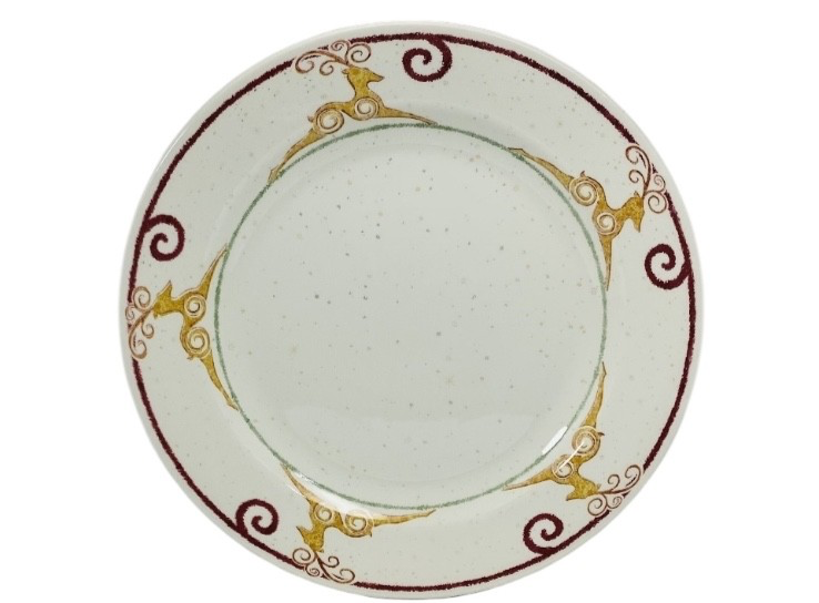 Pier 1 Rustic Reindeer Dinner Plates 10.25” Holiday Christmas England Set Of 2