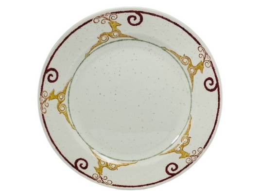 Pier 1 Rustic Reindeer Dinner Plates 10.25” Holiday Christmas England Set Of 2