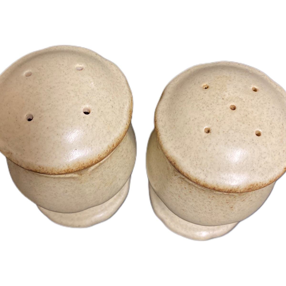 Vintage Salt & Pepper Shaker Mikasa WHOLE WHEAT Stoneware Japan Set