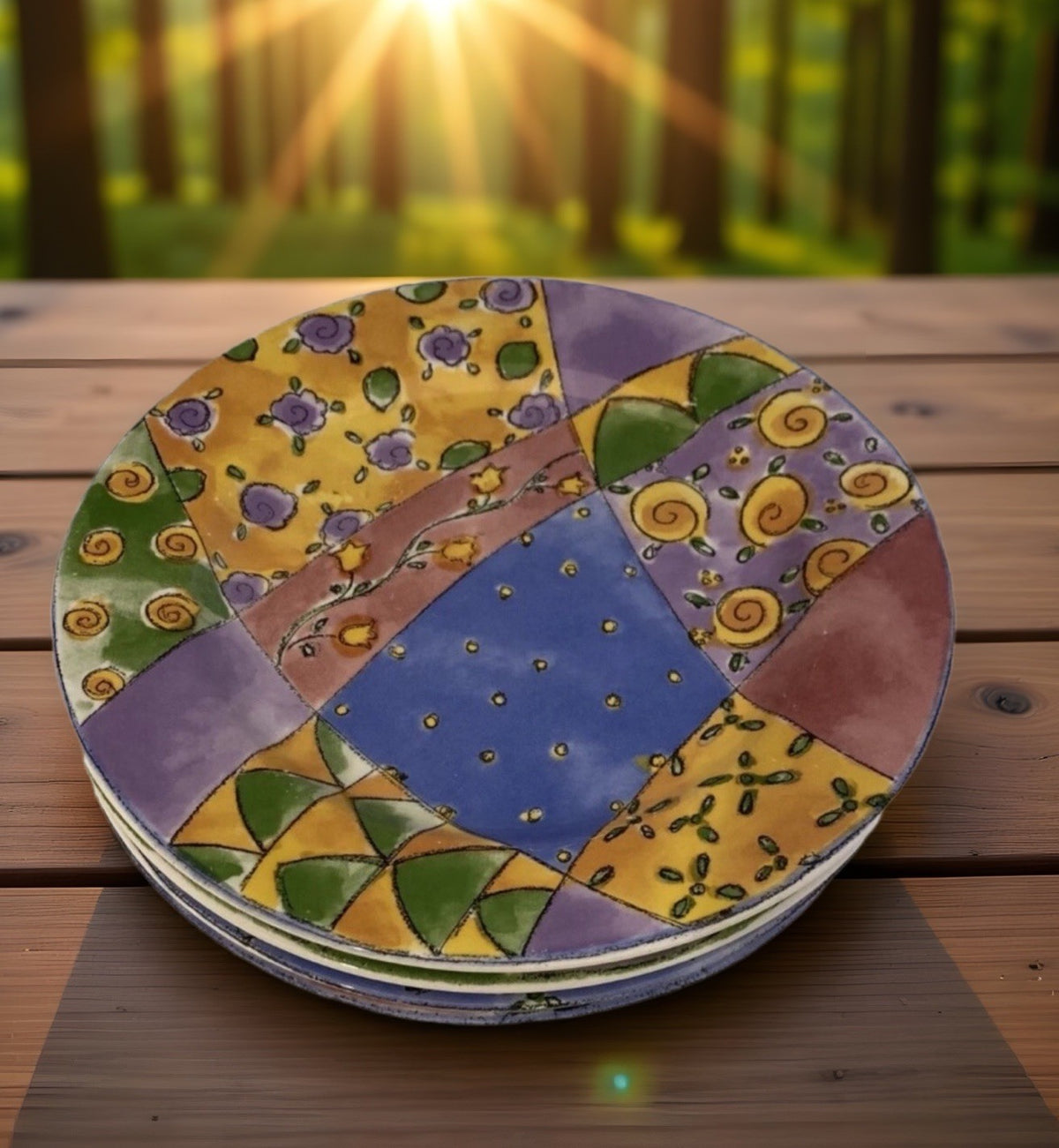 Sango Sweet Shoppe Sue Zipkin Set Of 4 Assorted Designs Salad Dessert Plates 8"D