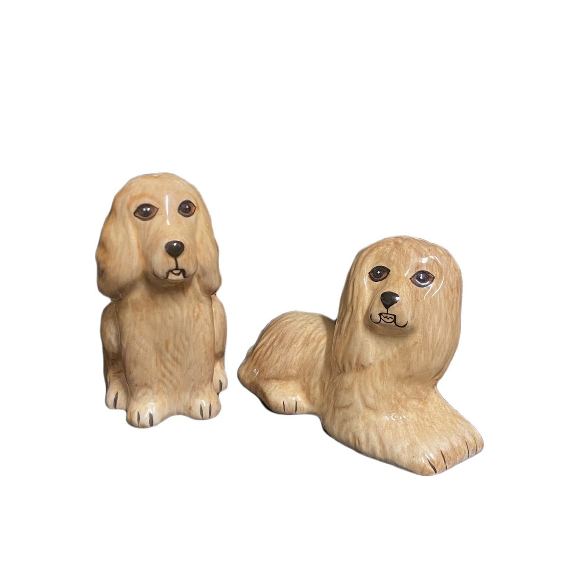 Dog Salt and Pepper Shakers Cocker Spaniel Ceramic Tabletop Accent Puppies