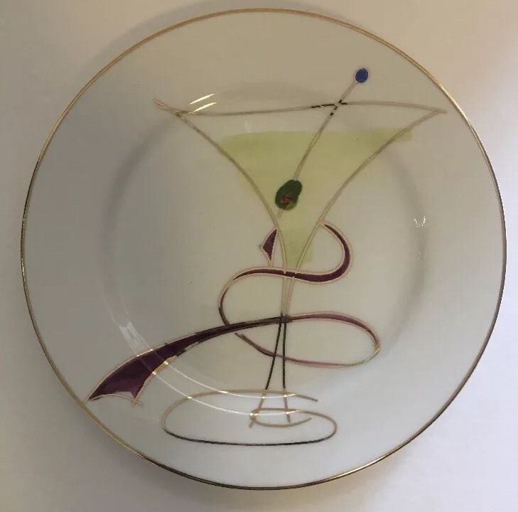 Pier 1 Imports Set of 4 Salad/Dessert Plates (MARTINI)