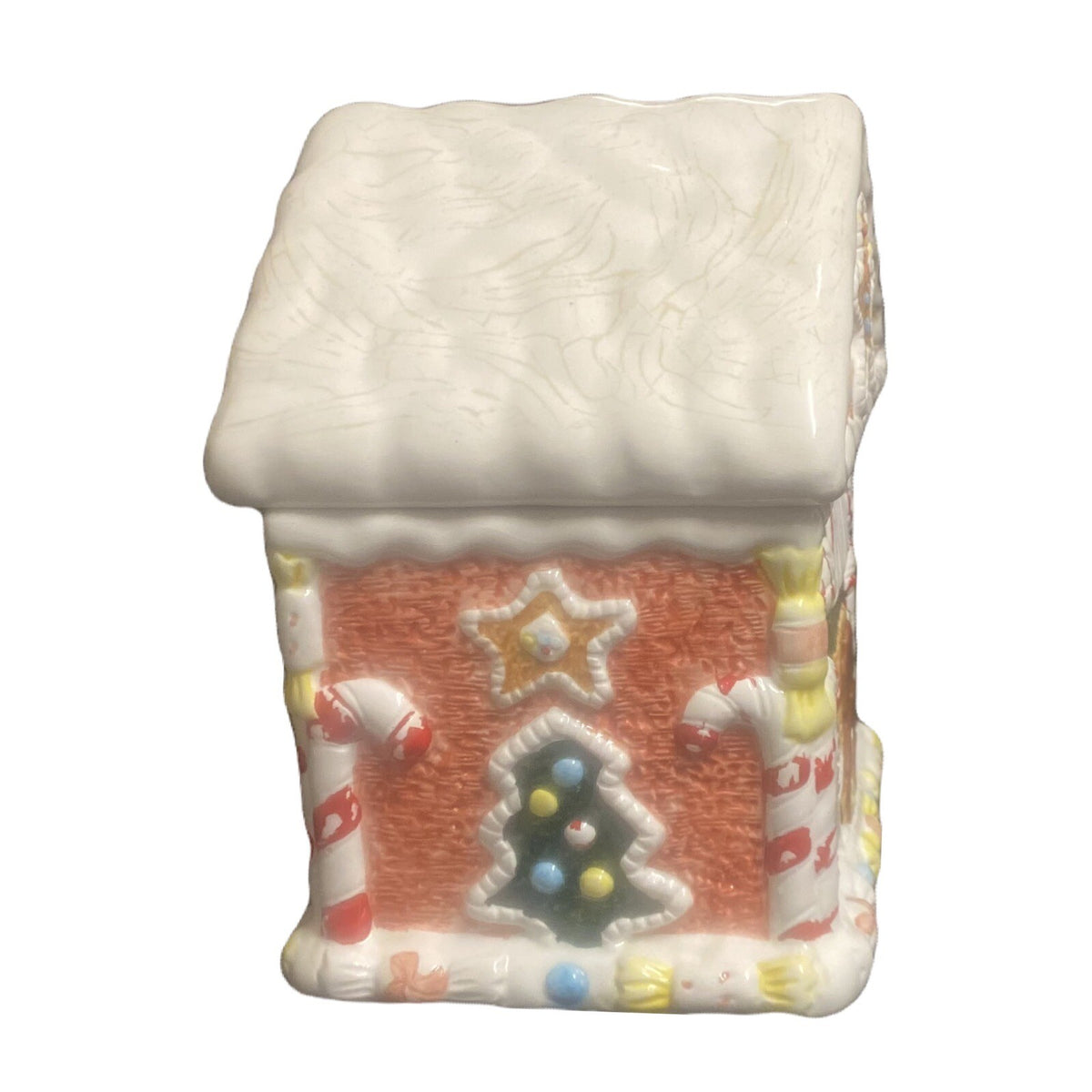World Bazaar Gingerbread House Cookie Jar Christmas Holiday Decor 9.5” Tall