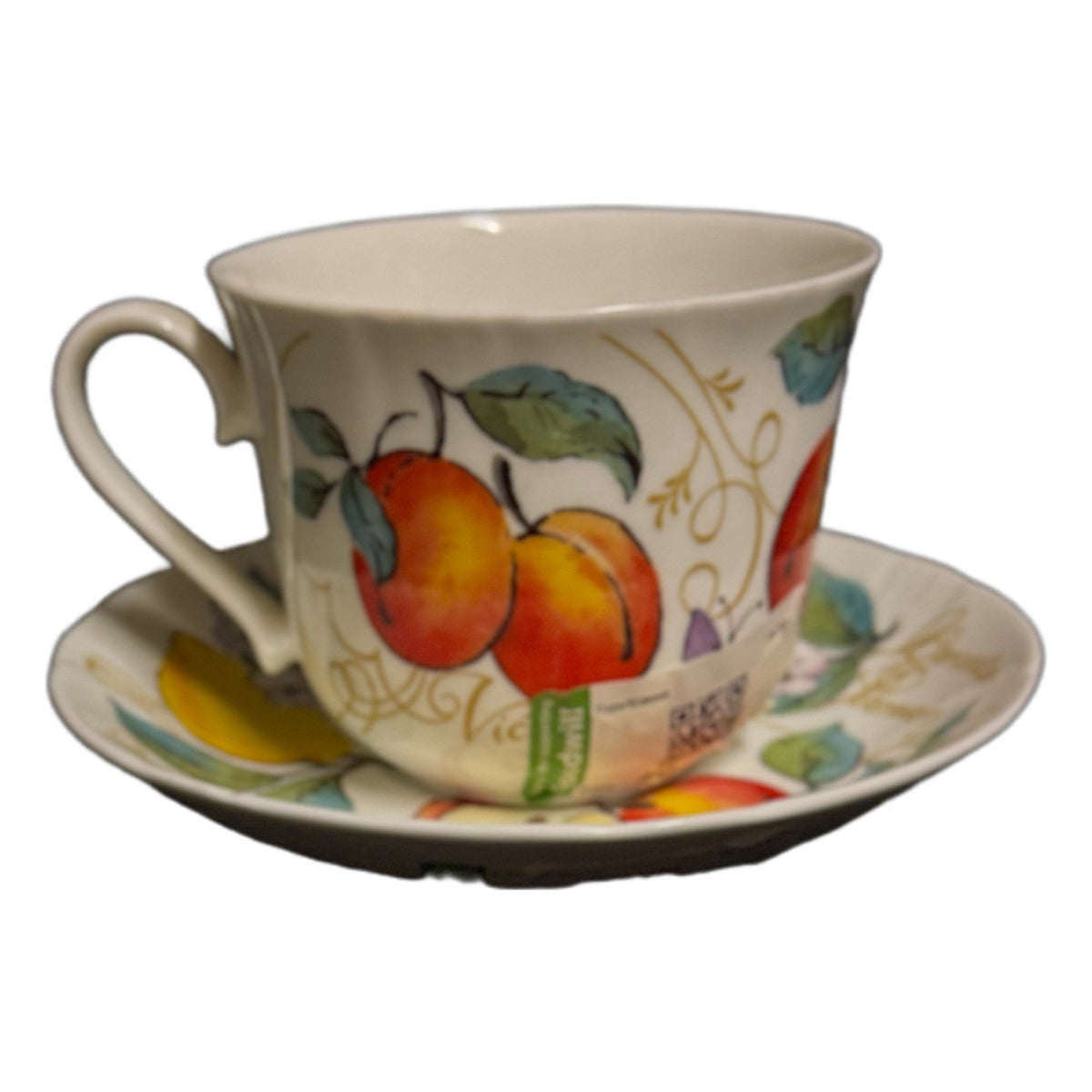 Roy Kirkham Morello Bone China Cup & Saucer England 1997 Fruit Vtg Rare