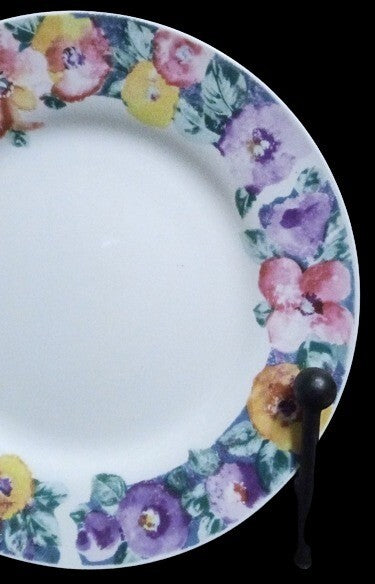 Gibson Designs ROMANCE 4-Salad Plates 7 ½”D Ceramic Floral Dessert Dinnerware