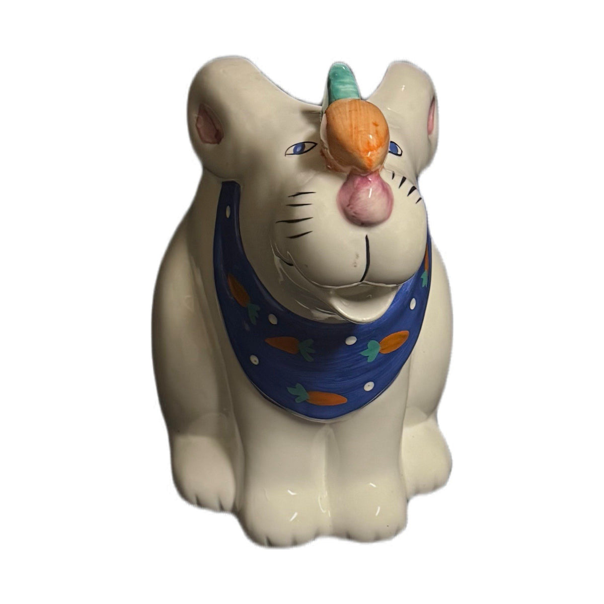 Coco Dowley Rabbit Pitcher 7” Ceramic Bunny Taiwan Juice Lemonade Easter Decor