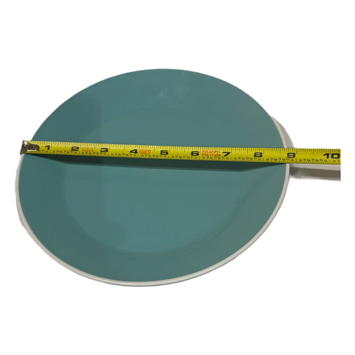 ROOM ESSENTIALS 4 Dinner Plates Blue White Trim RE Target Dinnerware 10 1/2" D