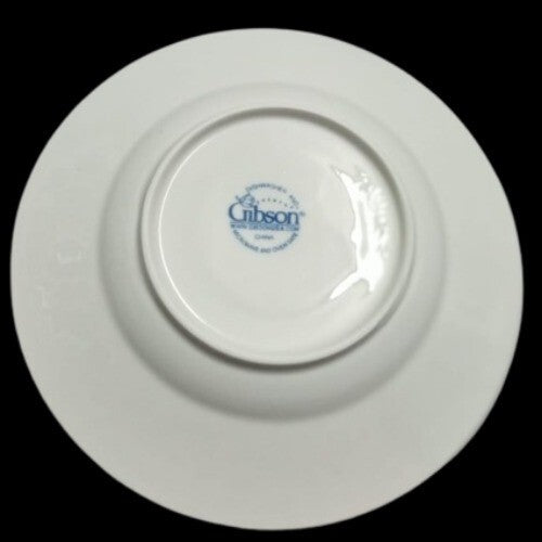 Gibson Designs Nobilis Set Of 2 Saucers White Embossed Laurel Ceramic 6 3/8”D