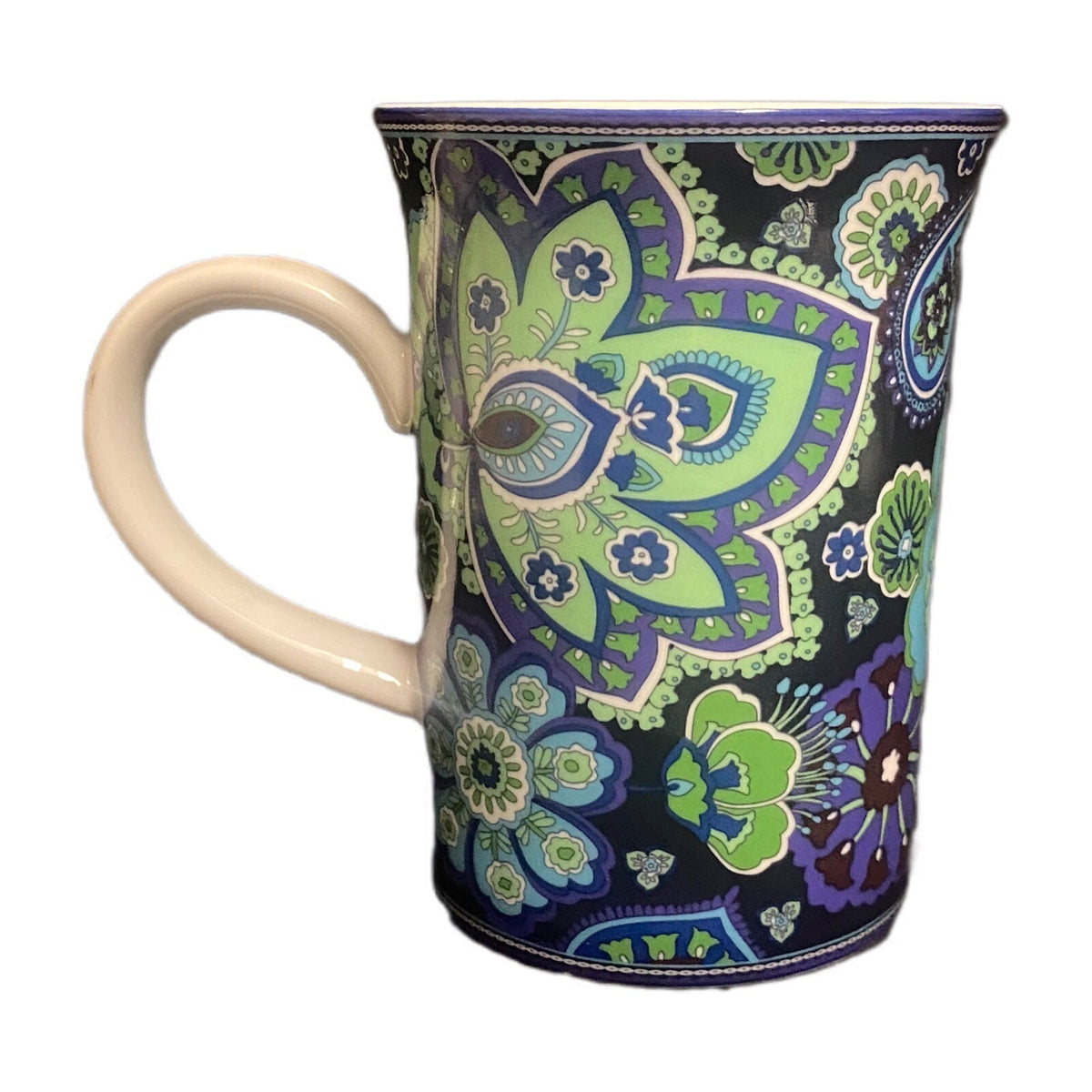 Vera Bradley BLUE RHAPSODY Mug (N0 Lid)  8 oz Coffee Tea Cup White Blue Floral