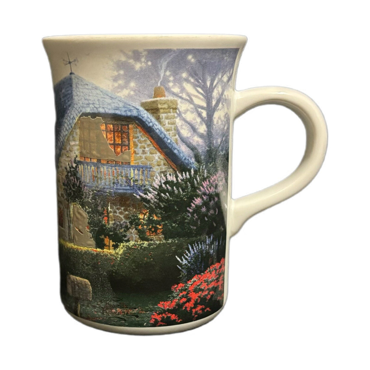 Thomas Kinkade Mug LILAC COTTAGE Ceramic Coffee Tea Cup Home Garden Scene