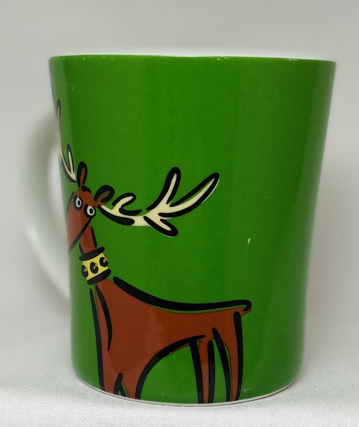 Gibson Max & Lucy Reindeer JINGLE Mugs Set of 2 Holiday Coffee Cups Ceramic