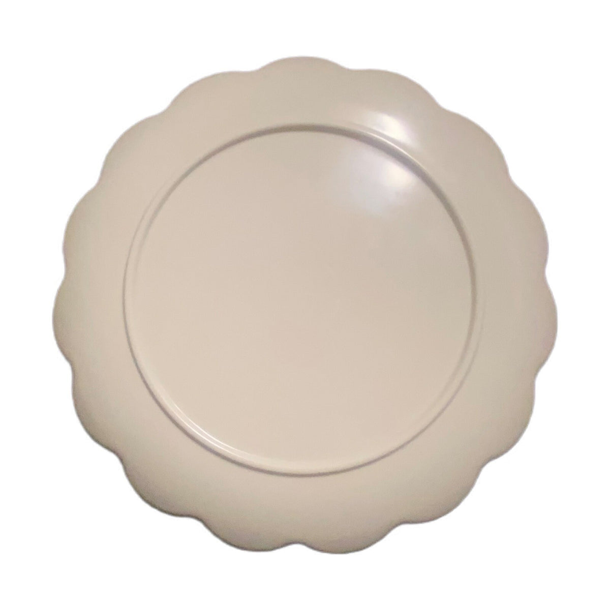 LAURIE GATES  3-Salad Plates Melamine Scalloped Flower Shaped Dessert Dish