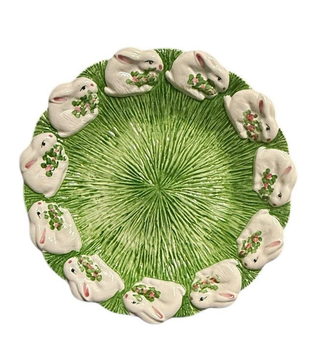 Annalee 1996 Ana Abutine Vintage Easter Bunny Plate 10 1/8" Rabbits