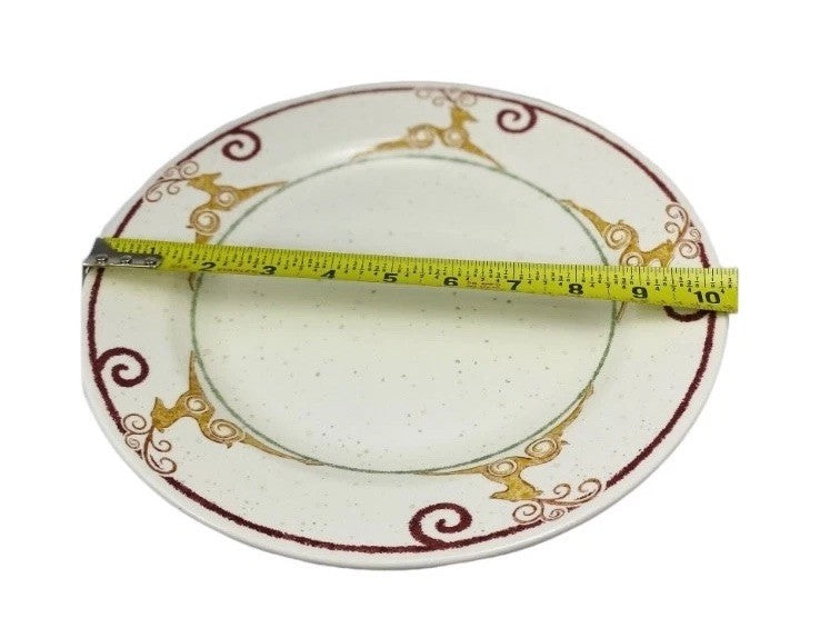 Pier 1 Rustic Reindeer Dinner Plates 10.25” Holiday Christmas England Set Of 2