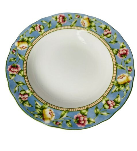 JESSICA McClintock 6-Rim Soup Bowls Westbury Court PTS Int’l Fine China 9 3/8" D