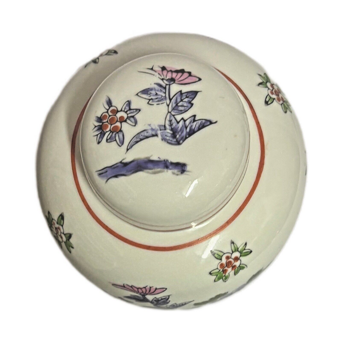 Vintage Japanese Ginger Jar with Lid Hand-Painted Floral Porcelain Design Japan