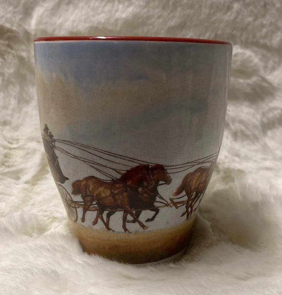 Wells Fargo Bank Stagecoach Coffee Cup John Rush Art 12 oz. Promo Ceramic Mug