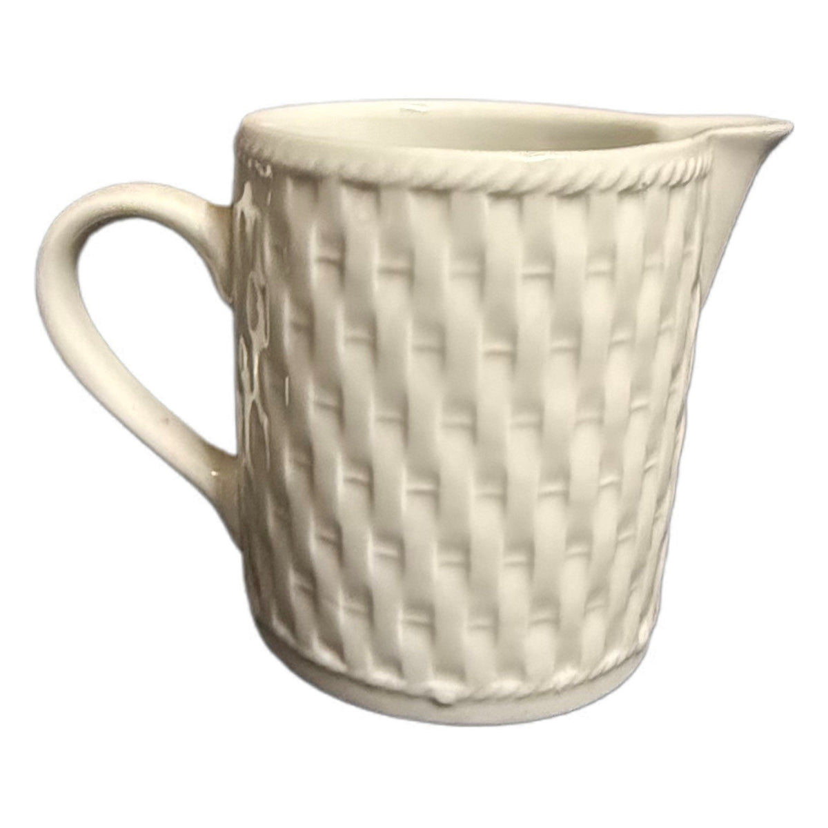 Oneida Wicker Cream & Sugar Bowl With Lid Stoneware