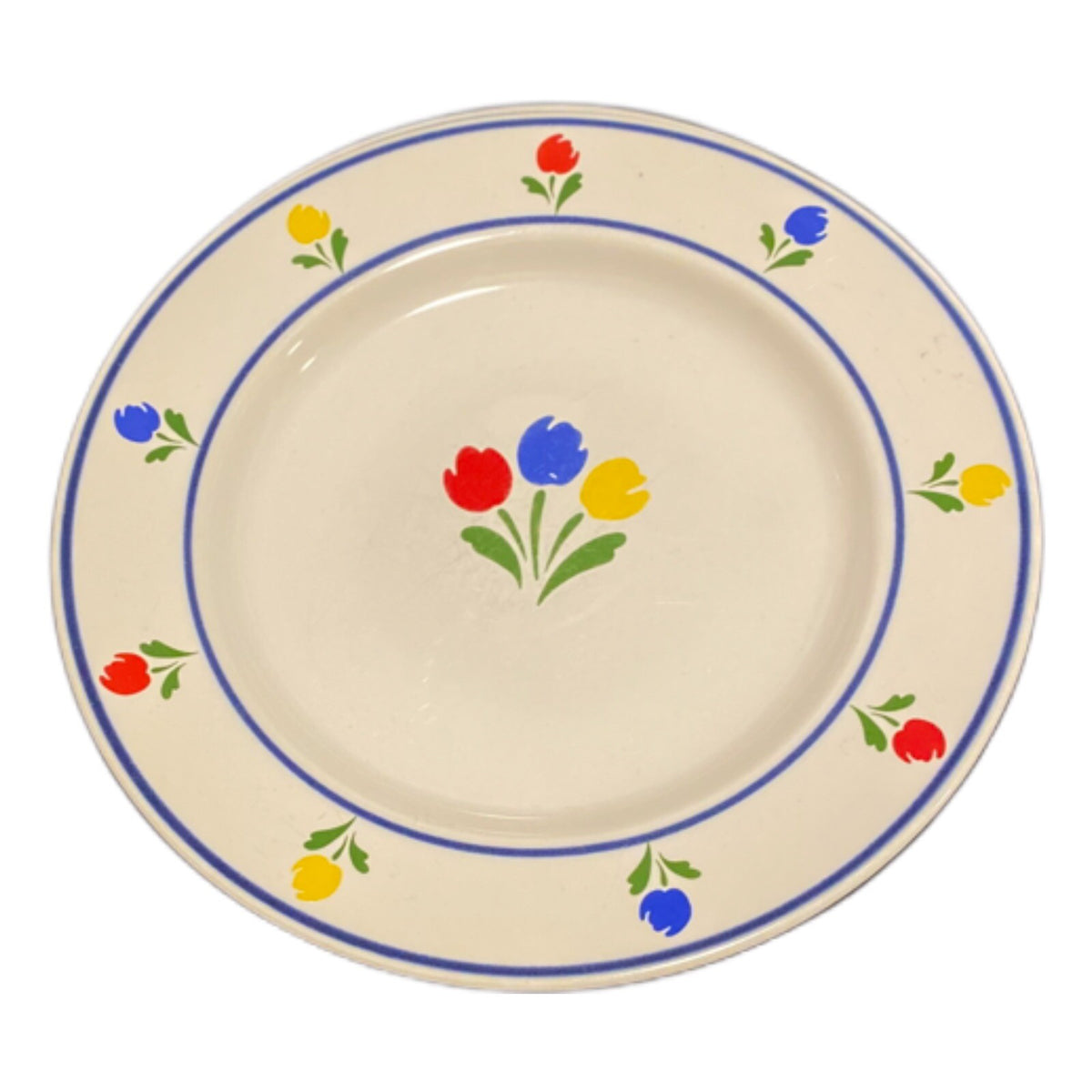 TULIP TYME 4-Bread & Butter Or Dessert Plates JMP Marketing Stoneware Oven Safe