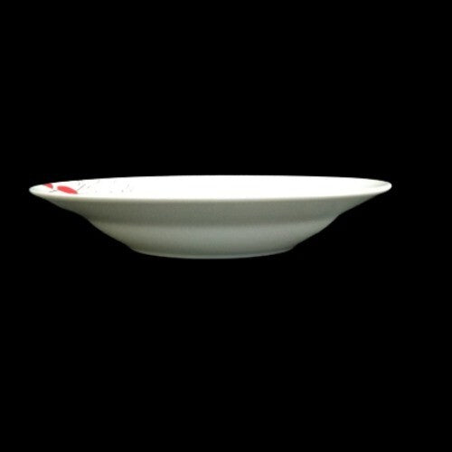 Gibson Designs SCARLET LEAVES 4-Rim Soup Bowls 8" D Floral Ceramic Cereal Plate
