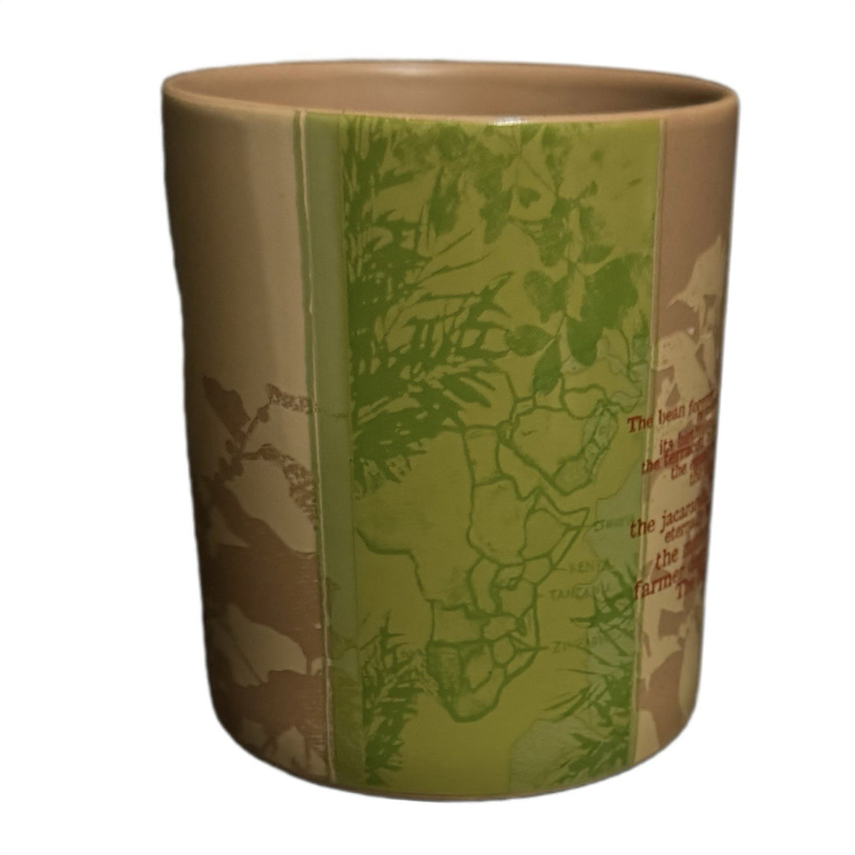 2006 Starbucks Africa Coffee Mug 14oz Brown Green Origin Story Map Rare Vtg