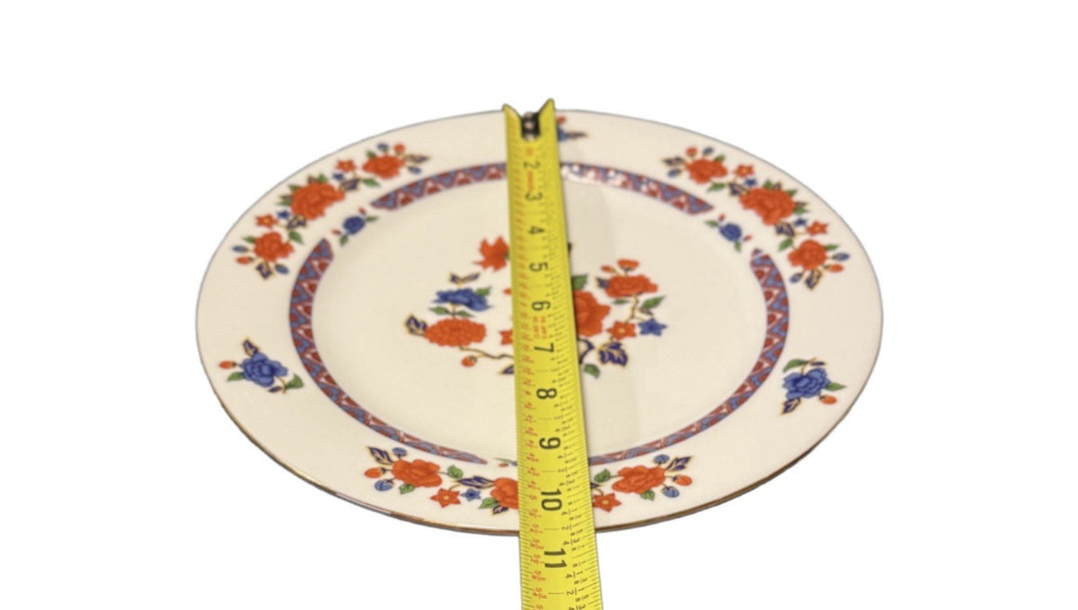 4 CROWN MING OLD IMARI Dinner Plates 10.5” Jian Shiang China Faded Gold Trim