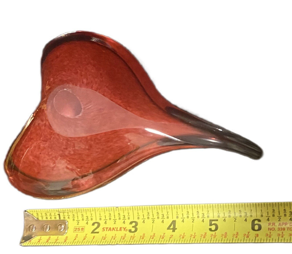 Red Heart Shaped Art Glass Hand Blown Home-Office-Tabletop Decor