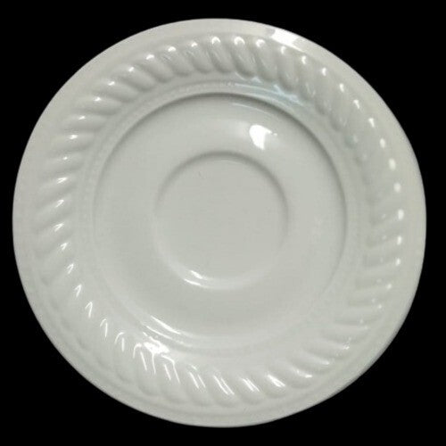 Gibson IMPERIAL BRAID Coffee Cup and Saucer 8oz  Embossed White Rope Dots