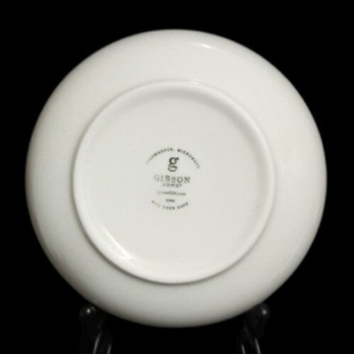 Gibson Designs BASIC LIVING III BLACK 4-Cereal Bowls 6” D  Black Band Soup Cup