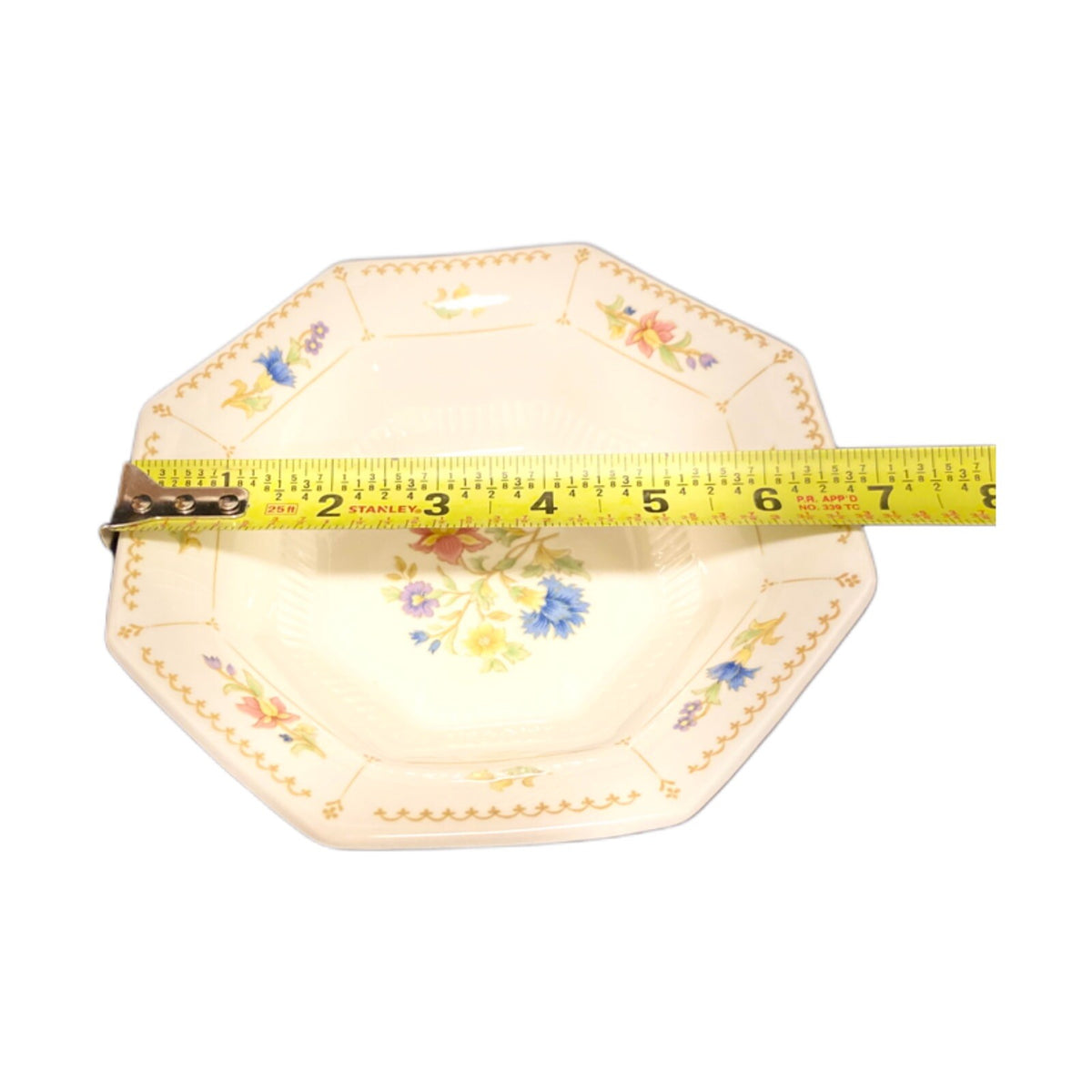 Nikko MAGENTA 4 Cereal Bowls 6 5/8” D Octagonal Floral Japan Classic Collection