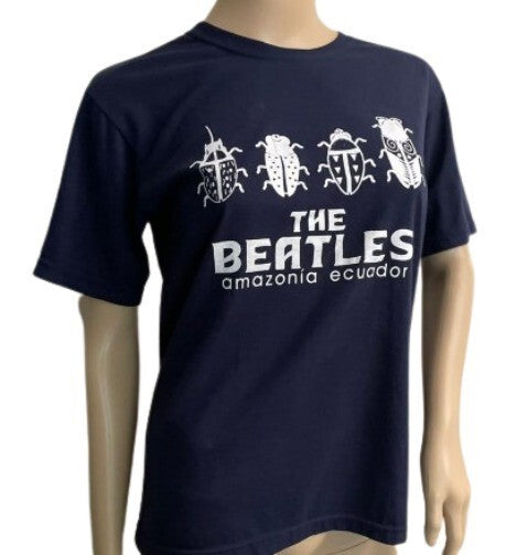 The Beatles T-Shirt By Amaya Blue white Crew Neck Short Sleeves