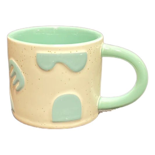 Maven Ceramic Coffee Mug Teal Art Deco Speckles 7 Oz. Tea Milk Chocolate Cup