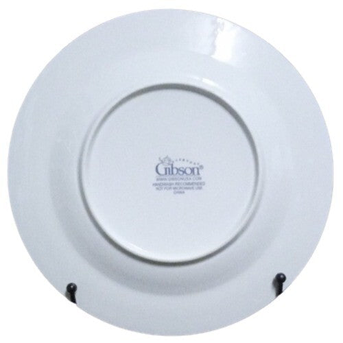 Gibson GOLDEN EMBRACE Dinner Plate 9 ¾” D Gold Ring Curves On Rim