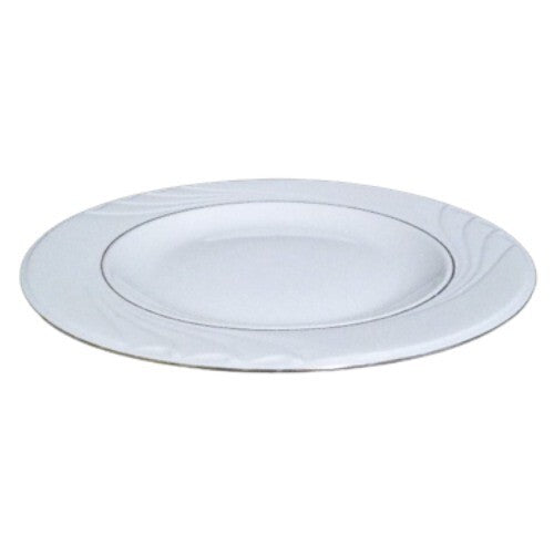Gibson GOLDEN EMBRACE Dinner Plate 9 ¾” D Gold Ring Curves On Rim