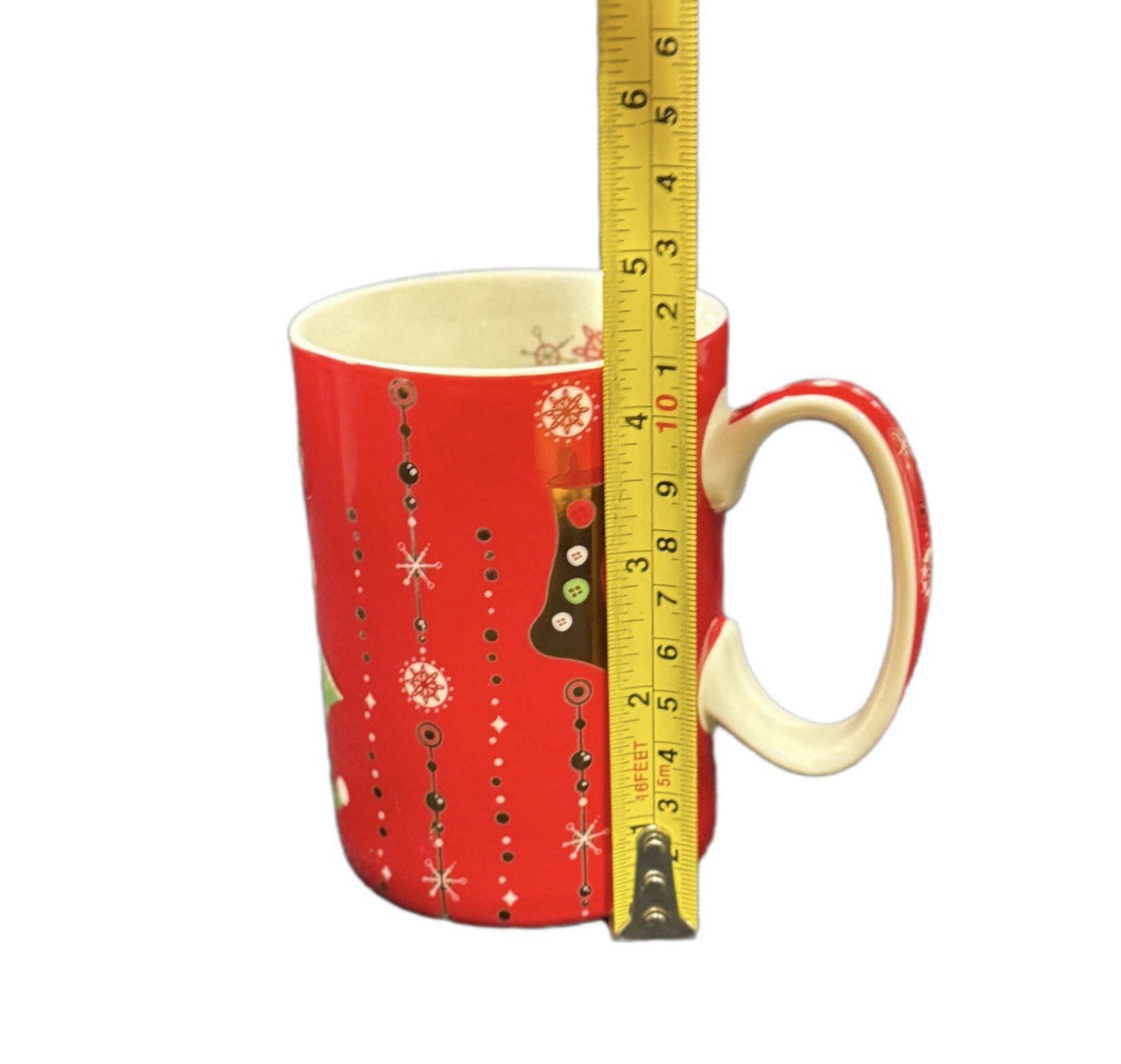 Starbucks Holiday Mug 2006 Christmas 14 oz Elf Shoe Red Snowflake Coffee Cup