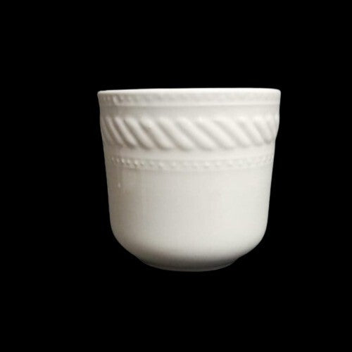 Gibson IMPERIAL BRAID Coffee Cup and Saucer 8oz  Embossed White Rope Dots