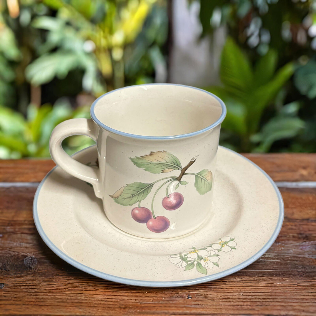 Savoir Vivre LUSCIOUS 4-Cups 4-Saucers Japan JJ017 Oven To Table Coffee Tea