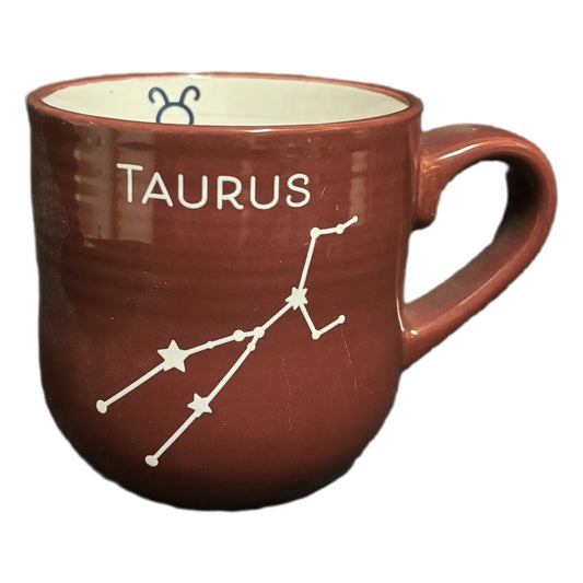 Zodiac Sign TAURUS Mug Bull Horoscope Symbol Coffee Tea Astrology Maroon Cup