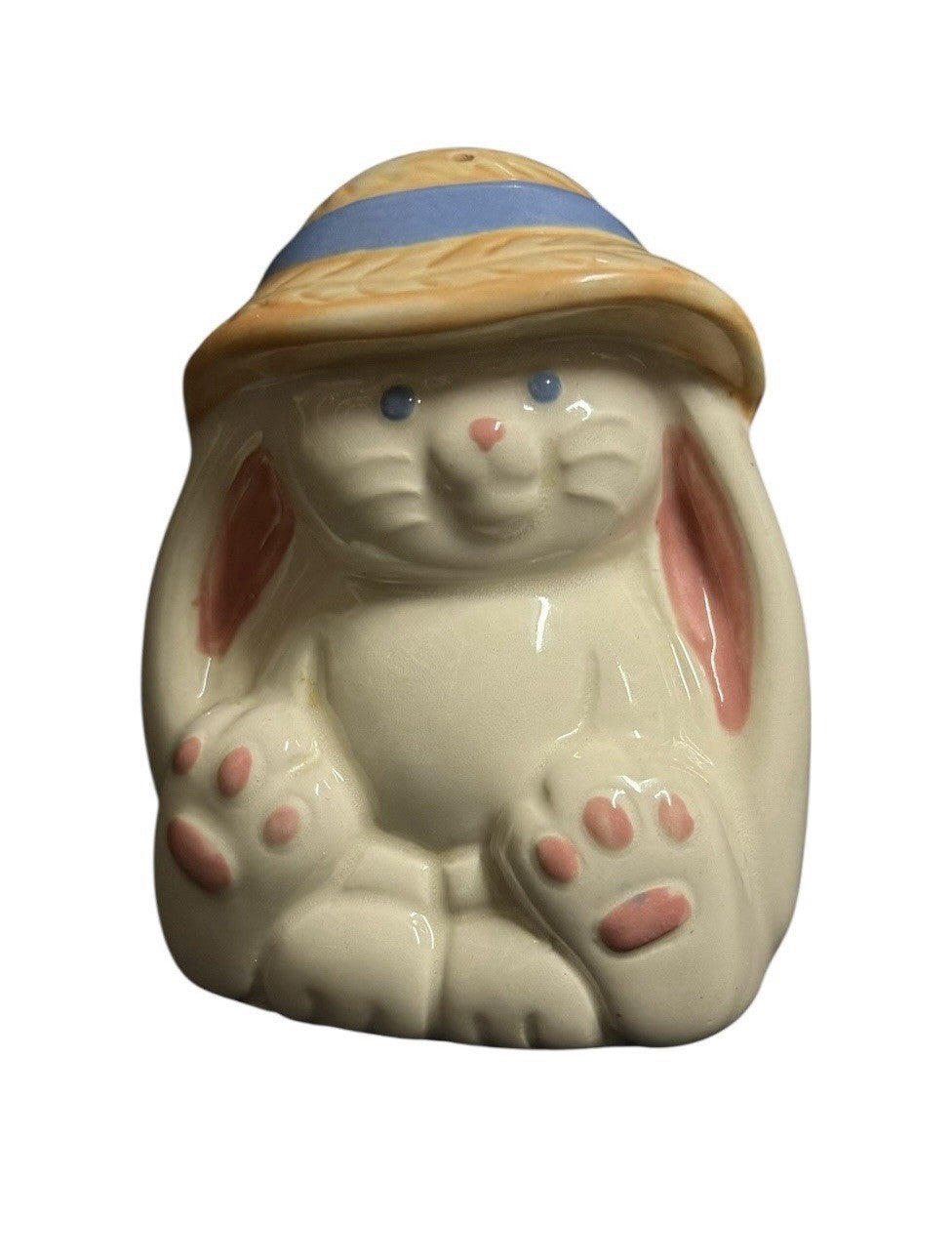 Vintage Treasure Craft Easter Bunny Salt Shaker Hat Rabbit Figurine 4.5”