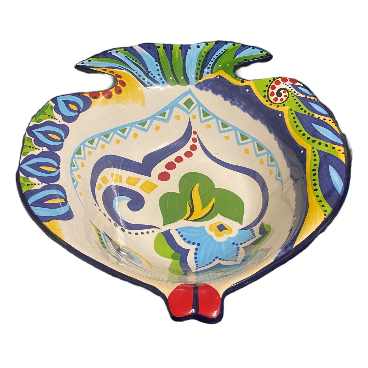 Espana Lifestyle Serving Bowl BOCCA Hand Painted Ceramic Fish Shaped Floral