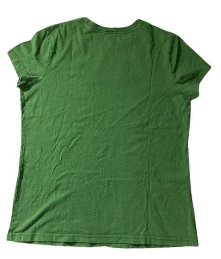 T-Shirt Embossed Deer Target Embellished Tee Woman Girl Top Green L