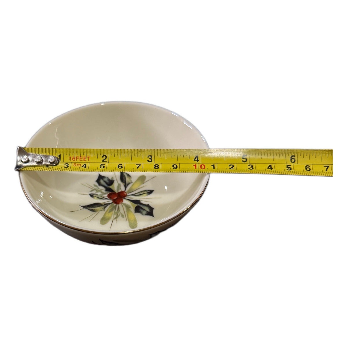 Lenox Winter Greetings Berry Bowl 4.1/4” American Home Collection Holly Gold