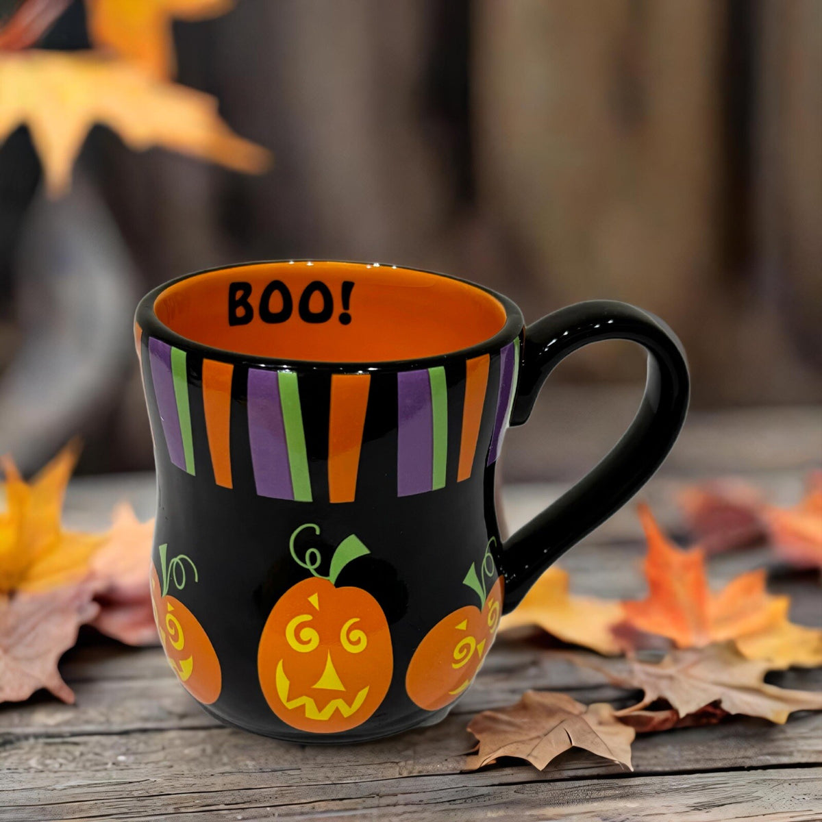 HARRY & DAVID Halloween Mug Pumpkin Jack o' Lantern Ceramic Coffee Tea 2009 Cup