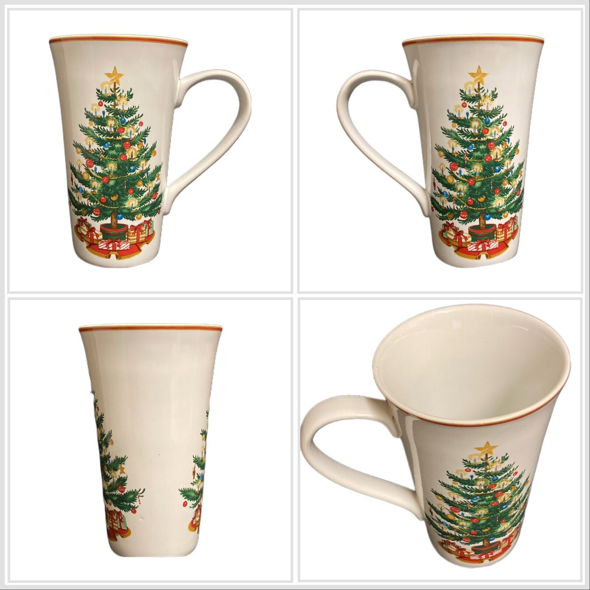 222 Fifth O' Tannenbaum Latte Mug Christmas Holidays Tree Gifts Presents Tea Cup