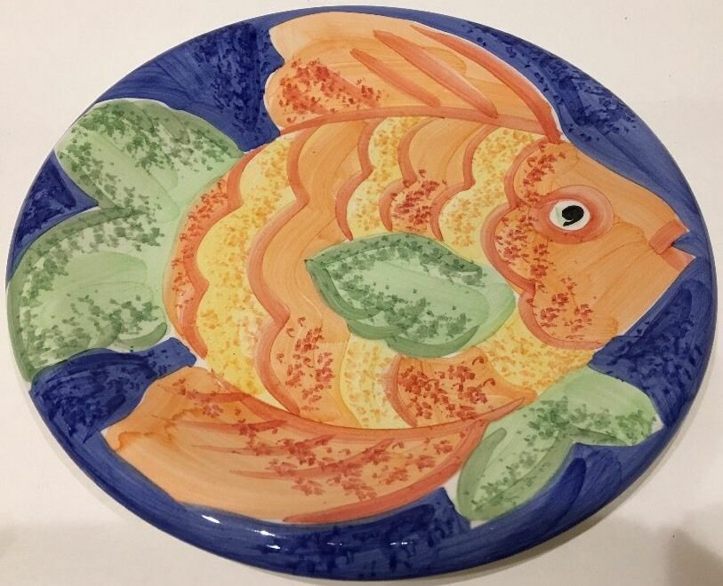 Bella Ceramica Gone Fishing - Magnolia-Hand-Painted Dinnerware Collection