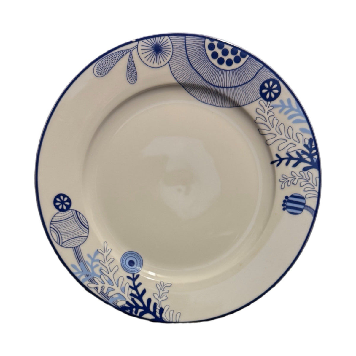 Doublewhale Dinner Plates Set of 4 Blue Coral Penny Cai Design 10.75” Ocean Art