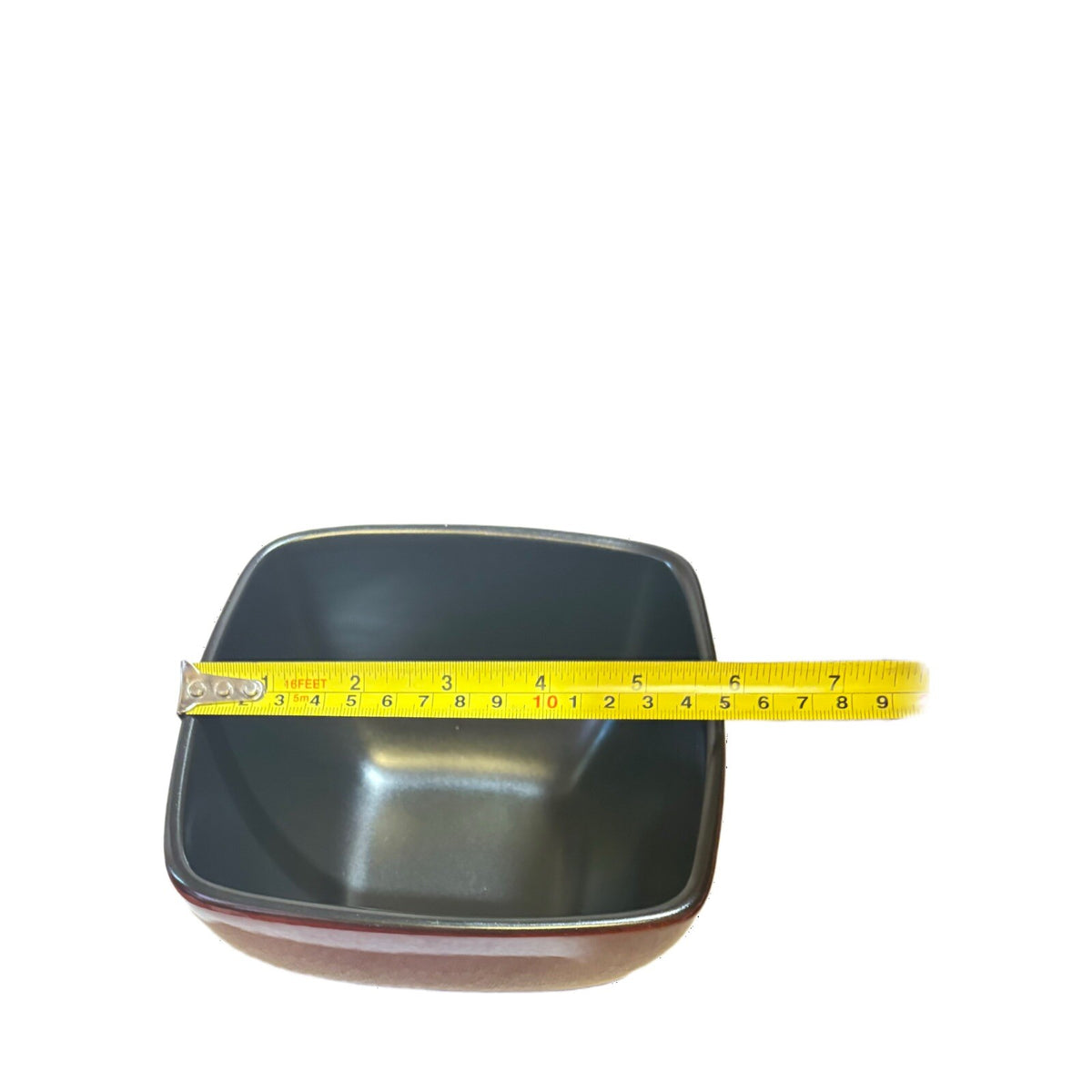 Simple Dining 4-Soup Bowls Solid Burgundy Square Shaped Square Cereal Stoneware