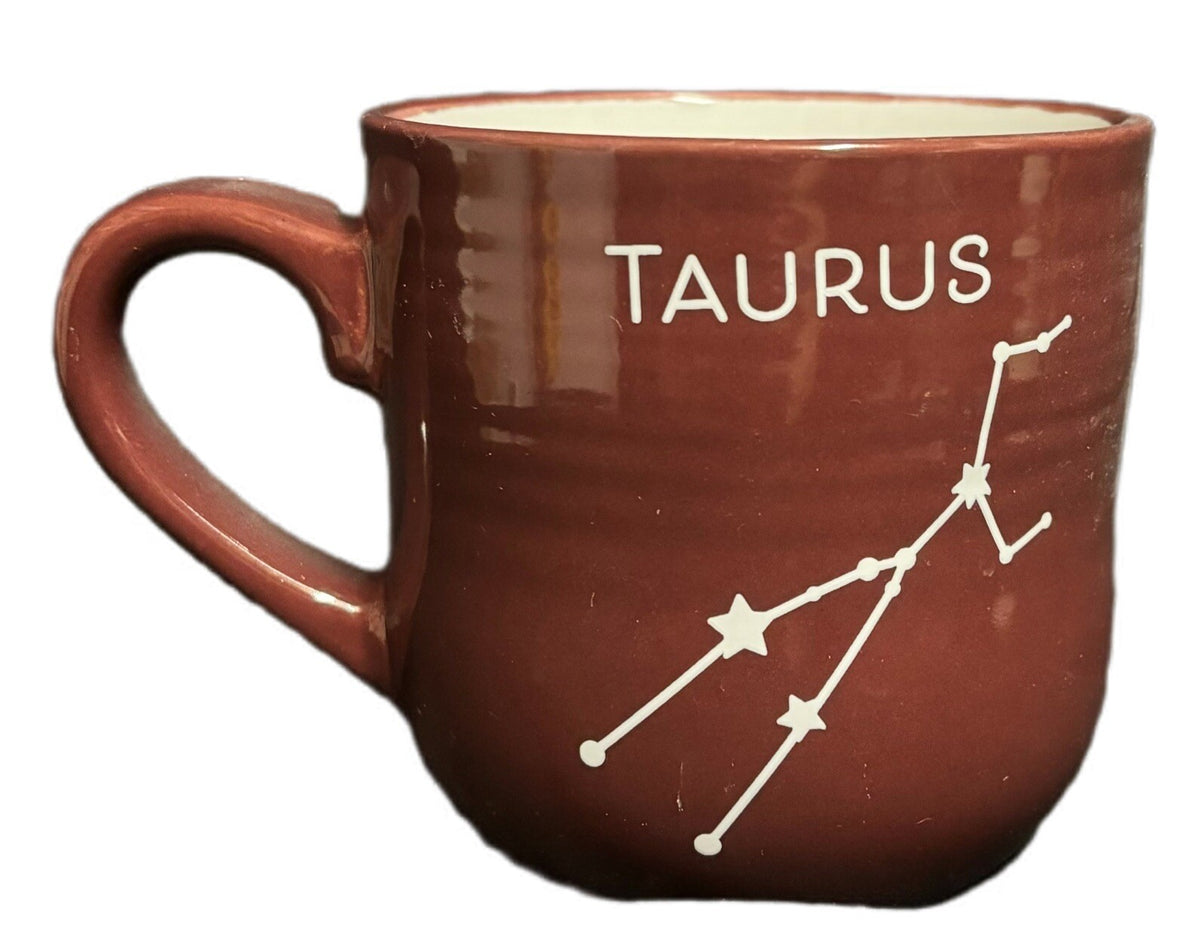 Zodiac Sign TAURUS Mug Bull Horoscope Symbol Coffee Tea Astrology Maroon Cup